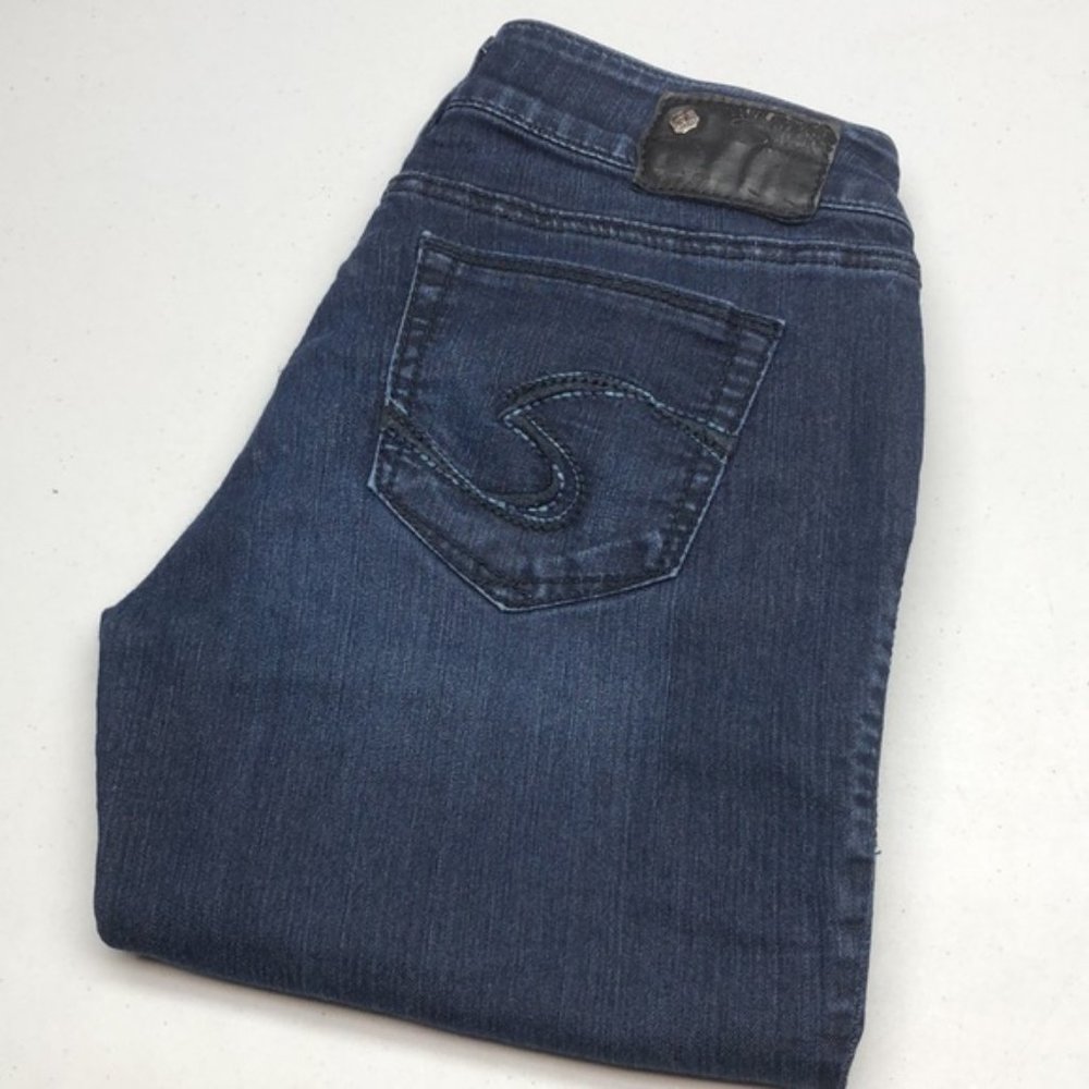LIKE NEW DARKWASH SILVER SUKI MID SKINNY JEANS 29x31 ⭐️